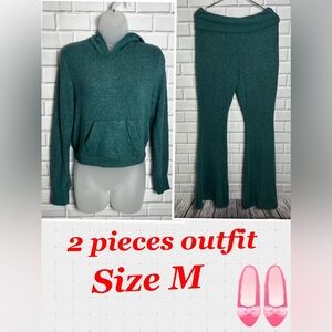 NO BOUNDARIES Green Women's Pants & hoodie Set/size M